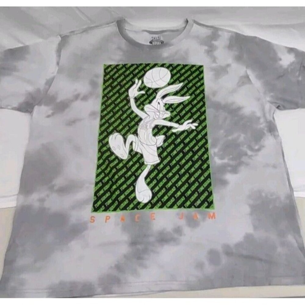 Space Jam A New Legacy Mens Gray Tie Dye Bugs Bunny Short Sleeve T-Shirt 3XL
